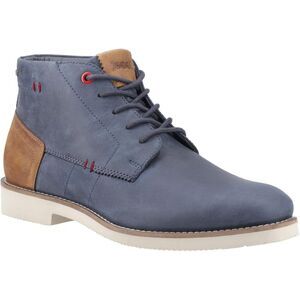 POD Mens Aries Oiled Leather Chukka Boots / Navy